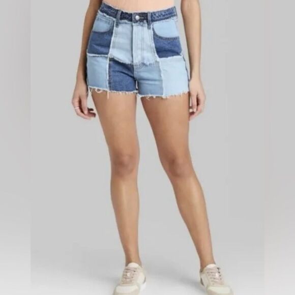 wild fable Pants - Wild Fable High Rise Patchwork 2 Inch Denim Cutoff Jean Shorts. 0. 25.